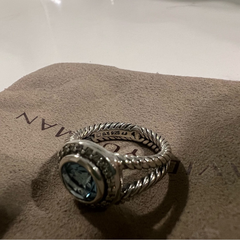 David Yurman Albion blue topaz ring - Picture 3 of 4